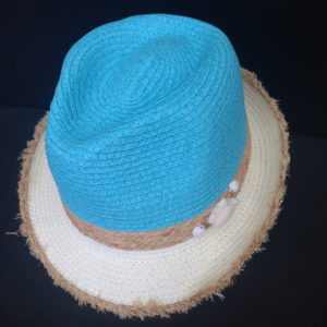 Turquoise blue hat